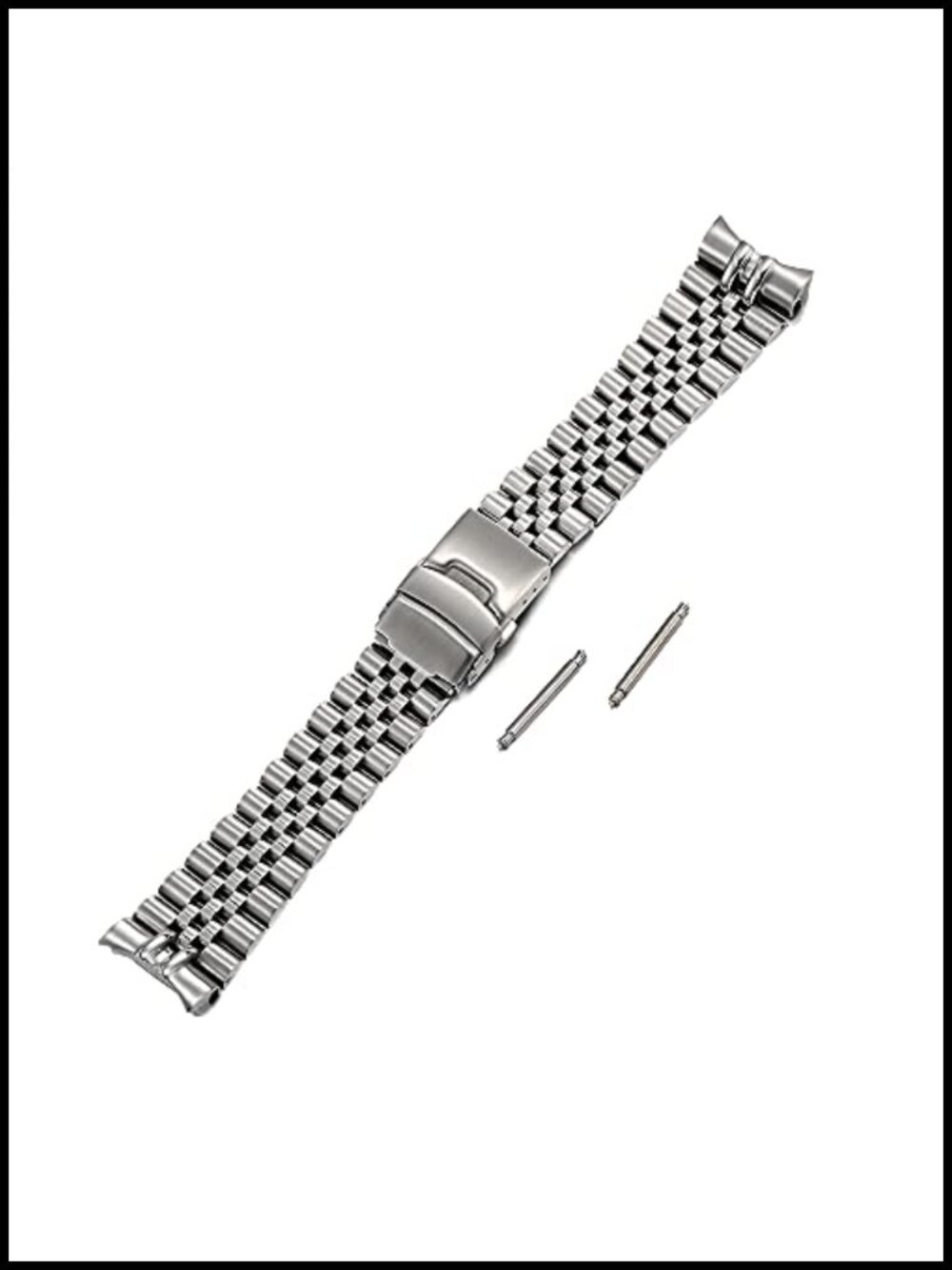 316L Stainless Steel Solid Curved End Jubilee Watch Band Bracelet Strap 22mm
